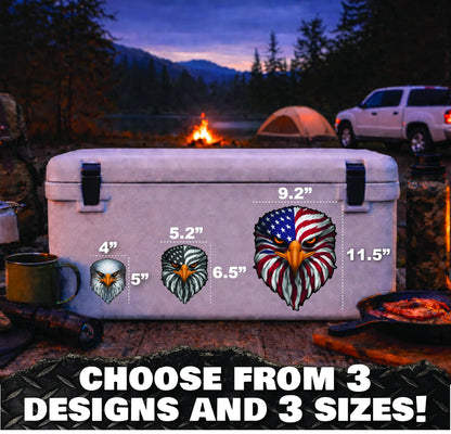 🔥Buy 1 Get 1 Free (2 pcs)🦅Reflective Eagle Eyes USA Flag Decal – Waterproof Patriotic Vinyl Sticker for Trucks, Cars & Gear