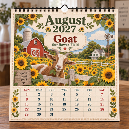 🐄 2027 Farm Animals & Country Life Wall Calendar
