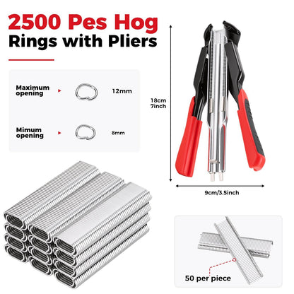 Hog Ring Pliers Kit –Heavy Duty Fence & Cage Fastening Tool