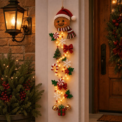 🎄Christmas Door Hanger | 6 Festive Lighted Designs with Warm Glow, Dimensional Details & Space-Saving Vertical Décor ✨