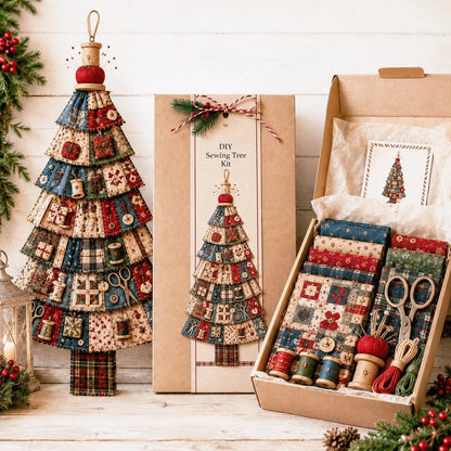 🎄Beginner-Friendly DIY Oversized Patchwork Christmas Tree Door Hanging Kit💕