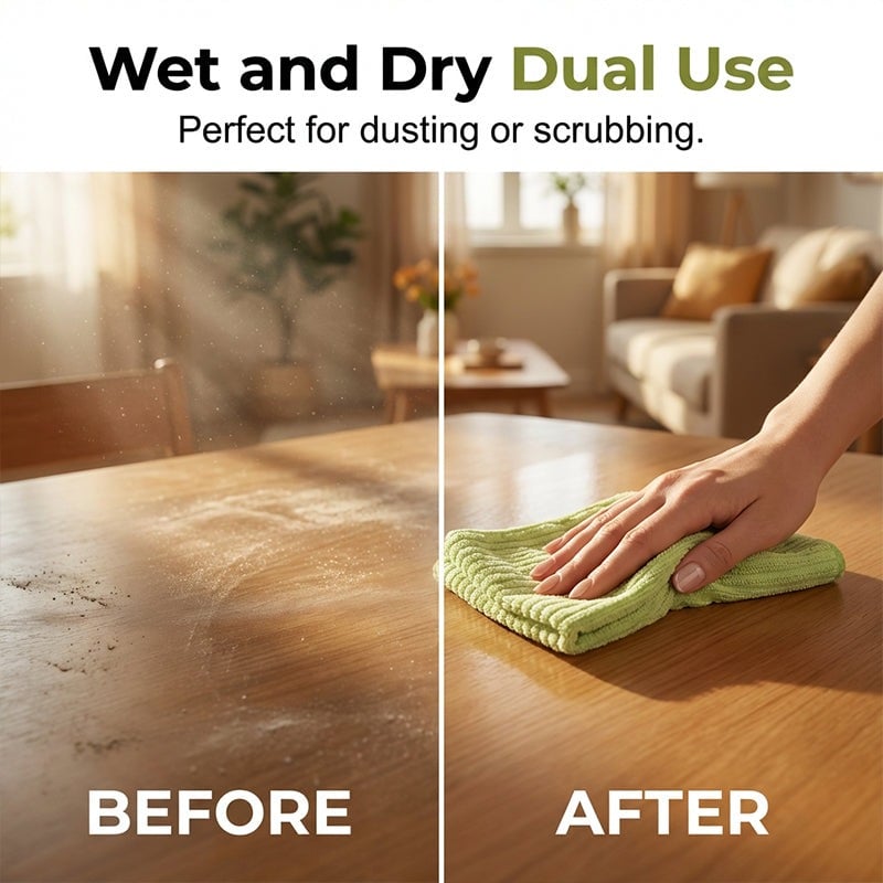 🏆LAST DAY SALE 60% OFF✨🧼Single Pack Tear-Off Plush Household Cleaning Cloth Roll, Absorbent Wiping Towel Suitable