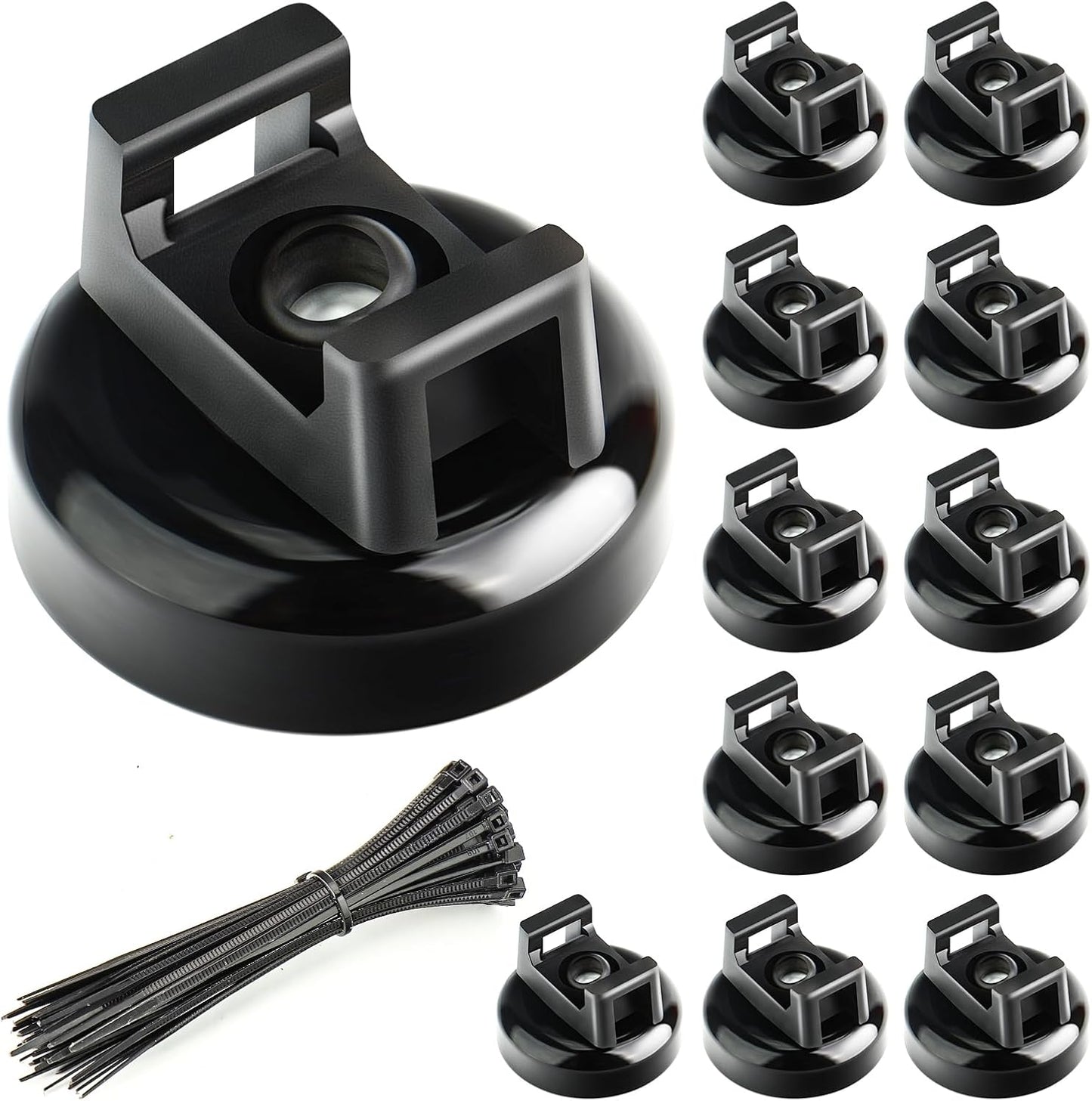 🔥HOT SALE🔥🧲 12 Pack Heavy Duty Magnetic Zip Tie Mounts for Cable Management