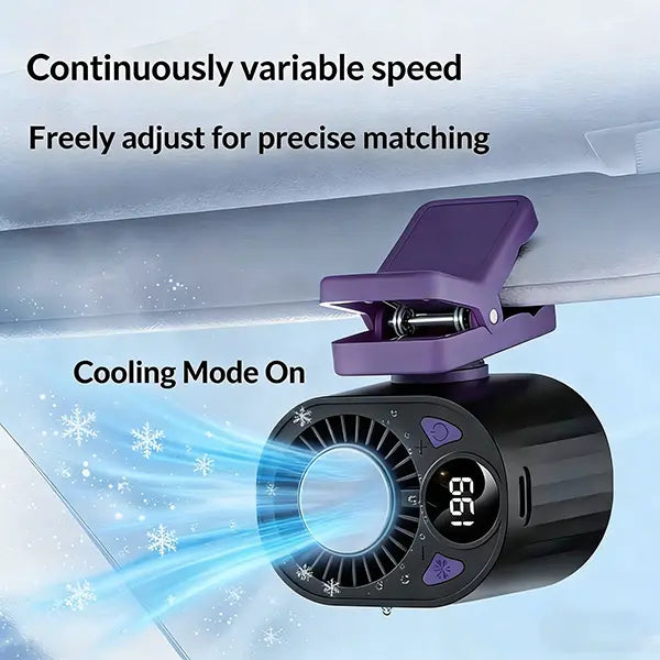 Portable car LCD fan with 360°