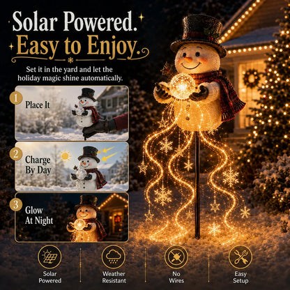 🎄 Snowman Magic Fountain™-Flowing Snowflake LED Christmas Garden Light❄️