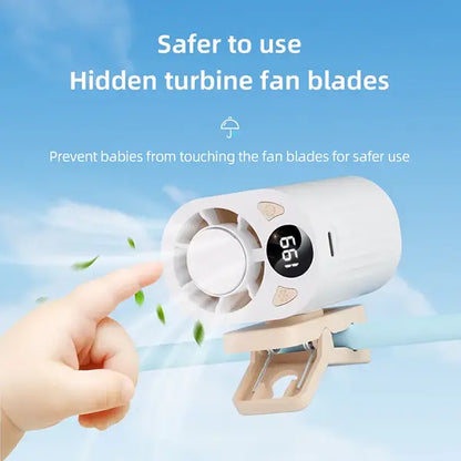 Portable car LCD fan with 360°