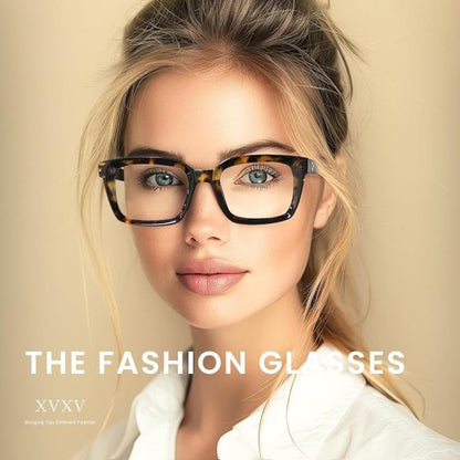 👓3 Pack Tortoiseshell Reading Glasses - Blue Light Blocking Oversized Square Reader