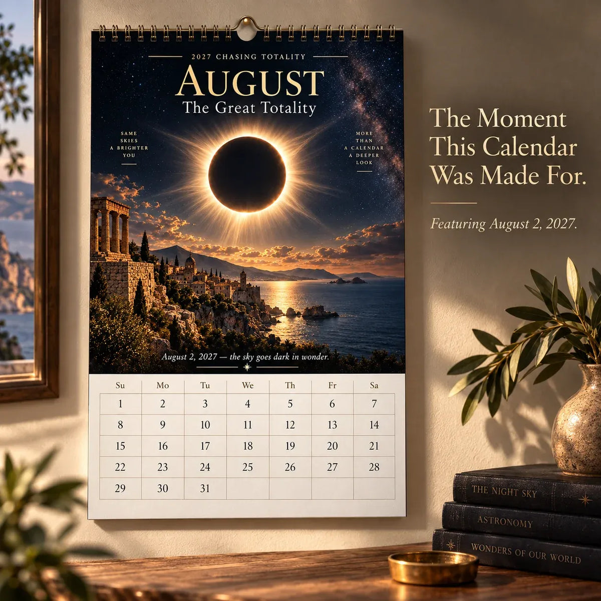 🌌 2027 Chasing Totality™ Celestial Wall Calendar | 12 Extraordinary Skies & August Total Solar Eclipse ✨