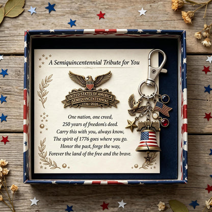 250th anniversary Tribute Set: Card + Lapel Pin + Keychain