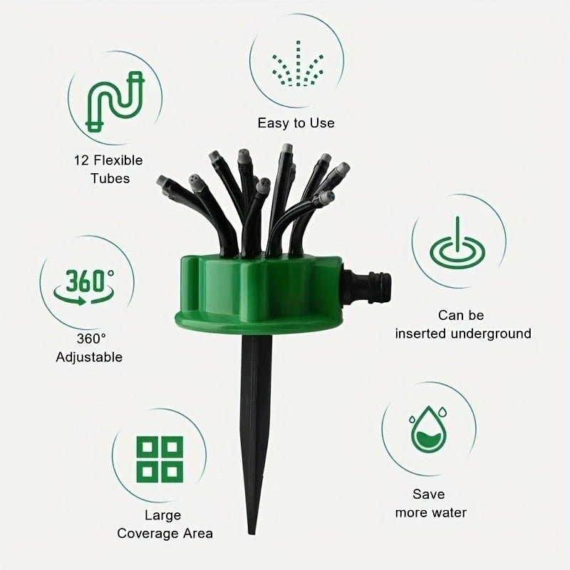 Adjustable Multi-Nozzle Lawn Sprinkler