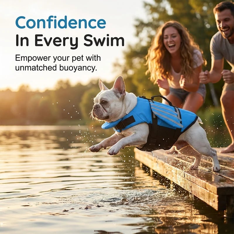 🥳2026 HOT SALE🐕👼 Reflective Angel Wing Dog Life Jacket – High‐buoyancy, quick‐rescue handle & breathable mesh. Reflective strips for evening swims🌊