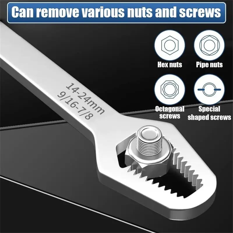 🔧Double-Ended Torx Wrench, Universal Automotive Torx Wrench 8-24mm Self-Tightening🔧（2 pcs)