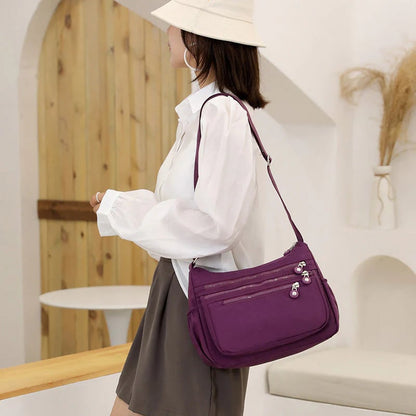 ✨ Lightweight Nylon Crossbody Bag – Multi-Pocket, Water-Resistant, Adjustable 🔧