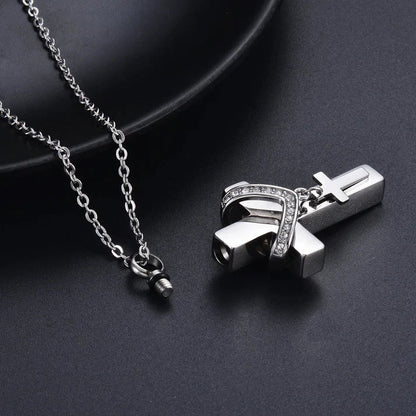 CROSS PENDANT FOR ASHES HOLY WATER