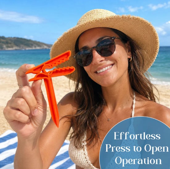 Beach Towel Wind Clips – Integrated Sand Anchor Design
