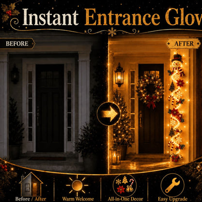 🎄Christmas Door Hanger | 6 Festive Lighted Designs with Warm Glow, Dimensional Details & Space-Saving Vertical Décor ✨