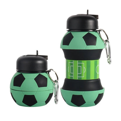Football Water Bottle 2-in-1 Foldable – Soccer Ball Design for Kids