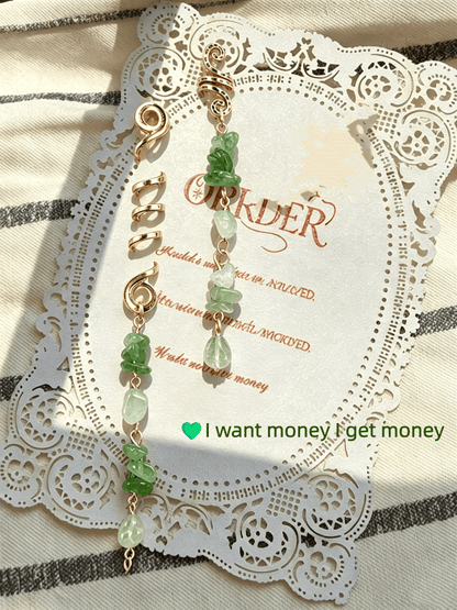 🏆 Buy 1 Get 1 Free!🍀-💌Rose Gold Spiral Hairpin with Natural Crystal Charm✨