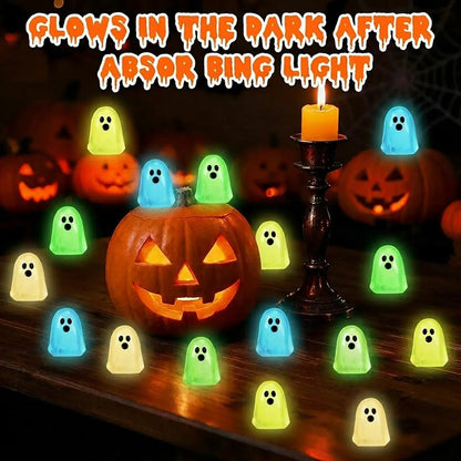 👻30PCS Glow-in-the-Dark Cute Ghost Resin Bead Set