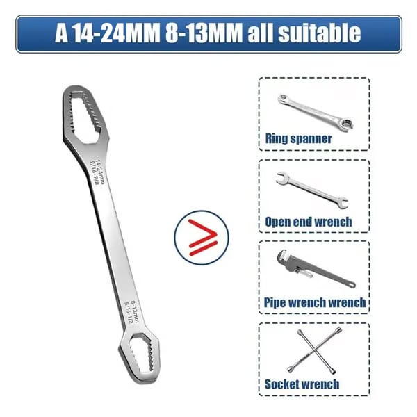 🔧Double-Ended Torx Wrench, Universal Automotive Torx Wrench 8-24mm Self-Tightening🔧（2 pcs)