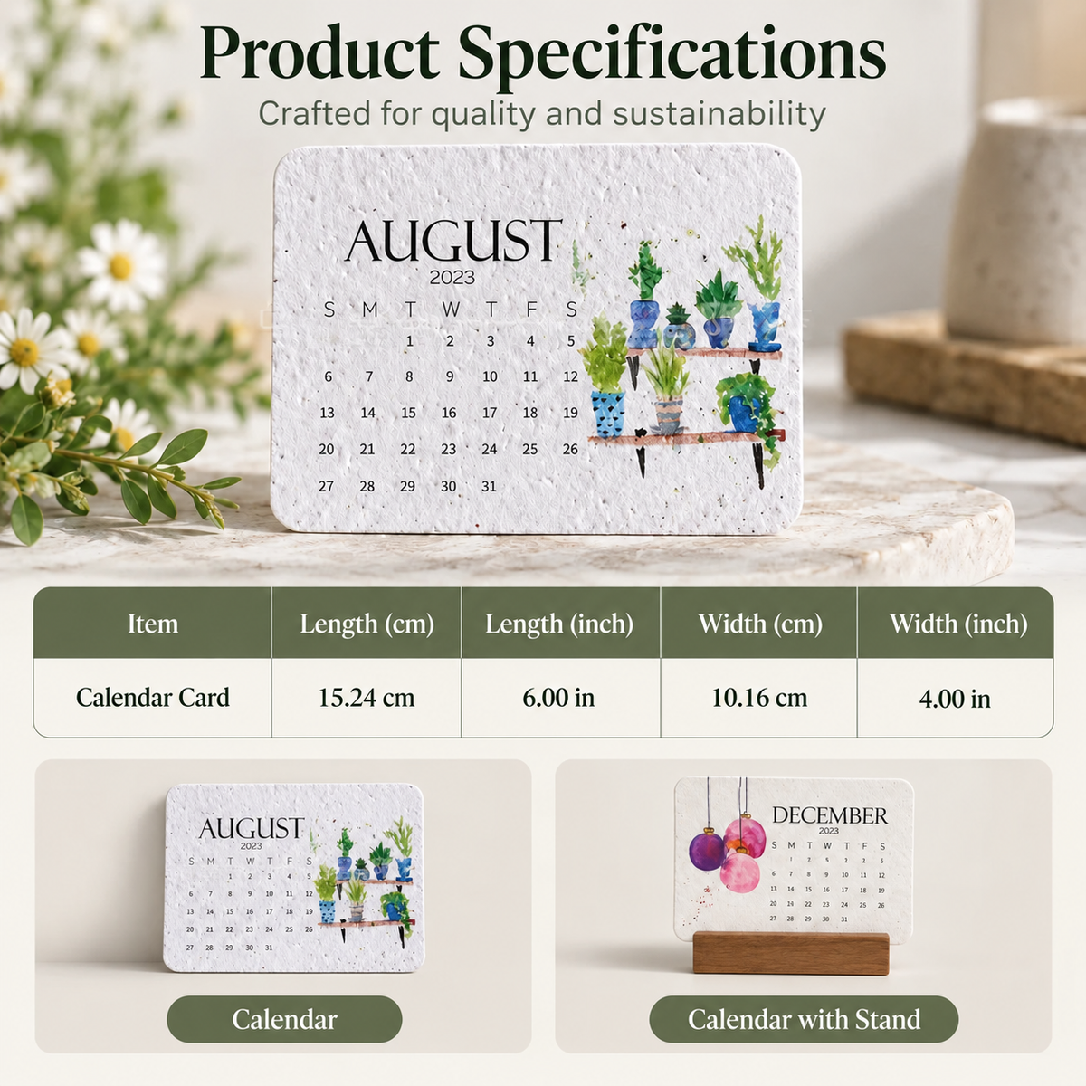 🌱Eco-Friendly Plantable “Timeless” Seed Calendar 2027