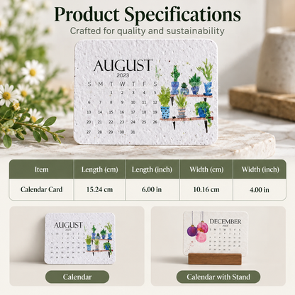 🌱Eco-Friendly Plantable “Timeless” Seed Calendar 2027