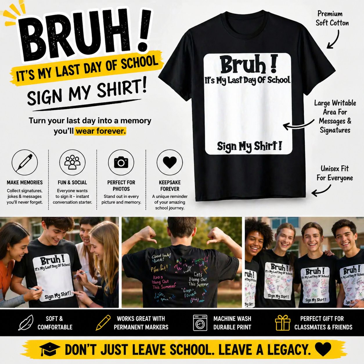 Signature Bruh Its My Last Day Of School