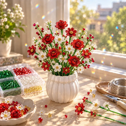 🌼✨DIY Beaded Wildflower Bouquet Kit – Handmade Crystal Flower Craft Set🌸✨