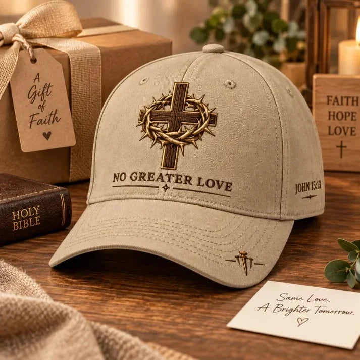 ✝️John 15:13 “No Greater Love” Christian Cap✨Wear a Daily Reminder of Faith, Sacrifice, and the Love That Gave Everything.
