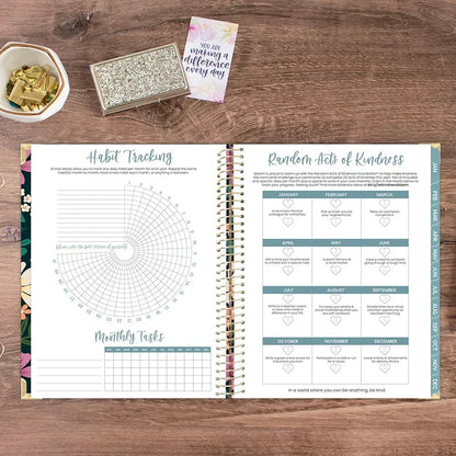 2026 Hard Cover Planner, 8.5" x 11", Blooming Wildly