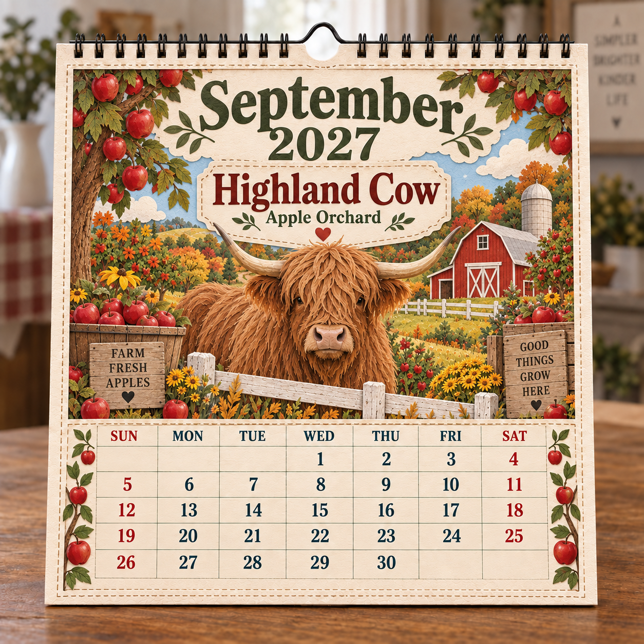 🐄 2027 Farm Animals & Country Life Wall Calendar