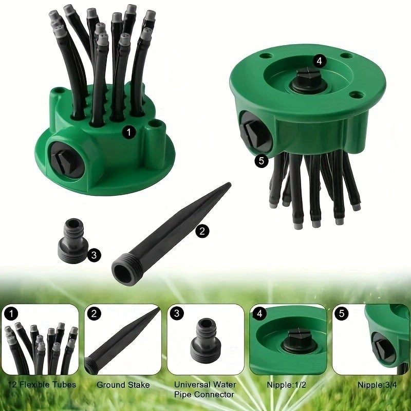 Adjustable Multi-Nozzle Lawn Sprinkler