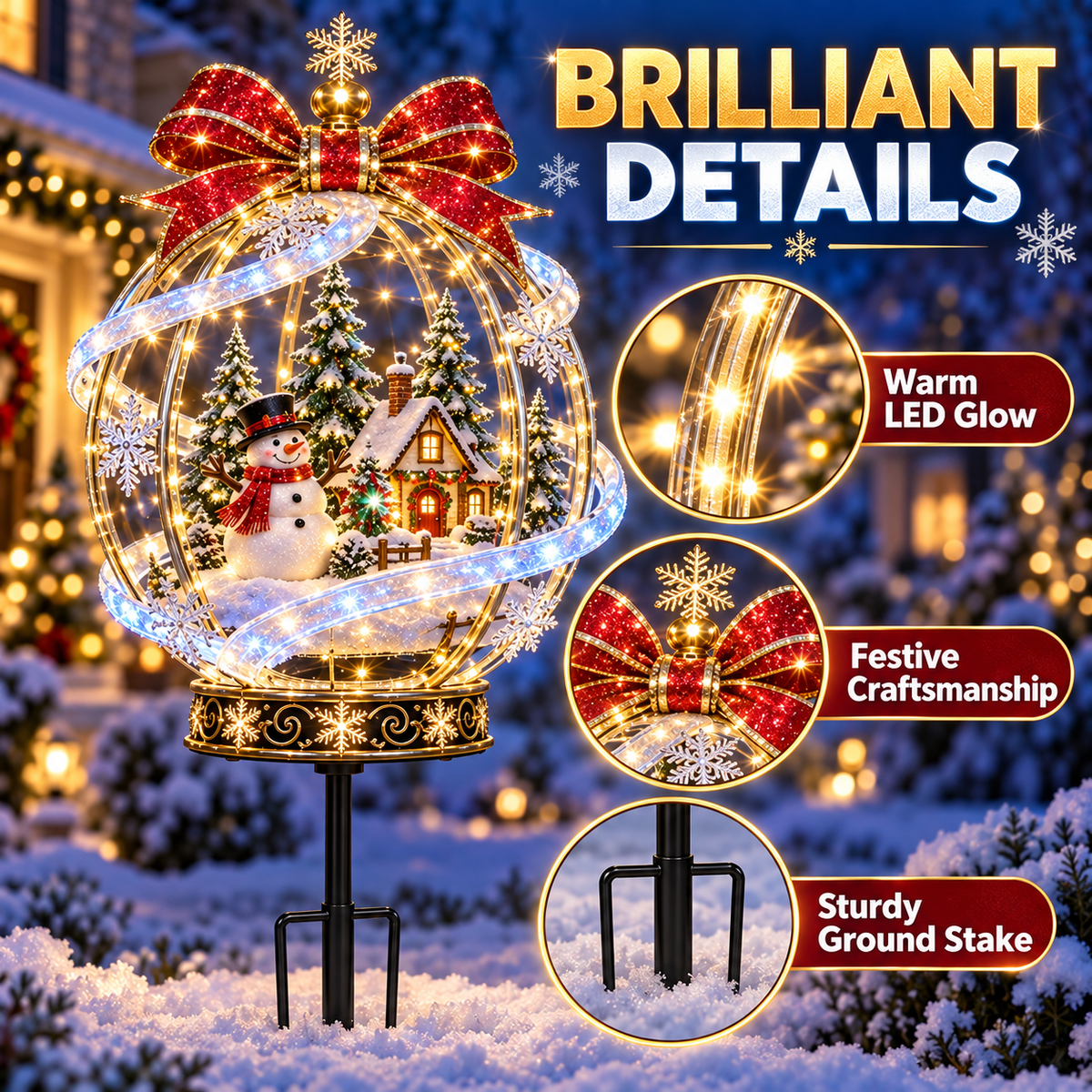 🎄 Christmas Magic Lighted Garden Stakes – Enchanting Outdoor Holiday Yard Décor ✨