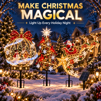 🎄 Christmas Magic Lighted Garden Stakes – Enchanting Outdoor Holiday Yard Décor ✨