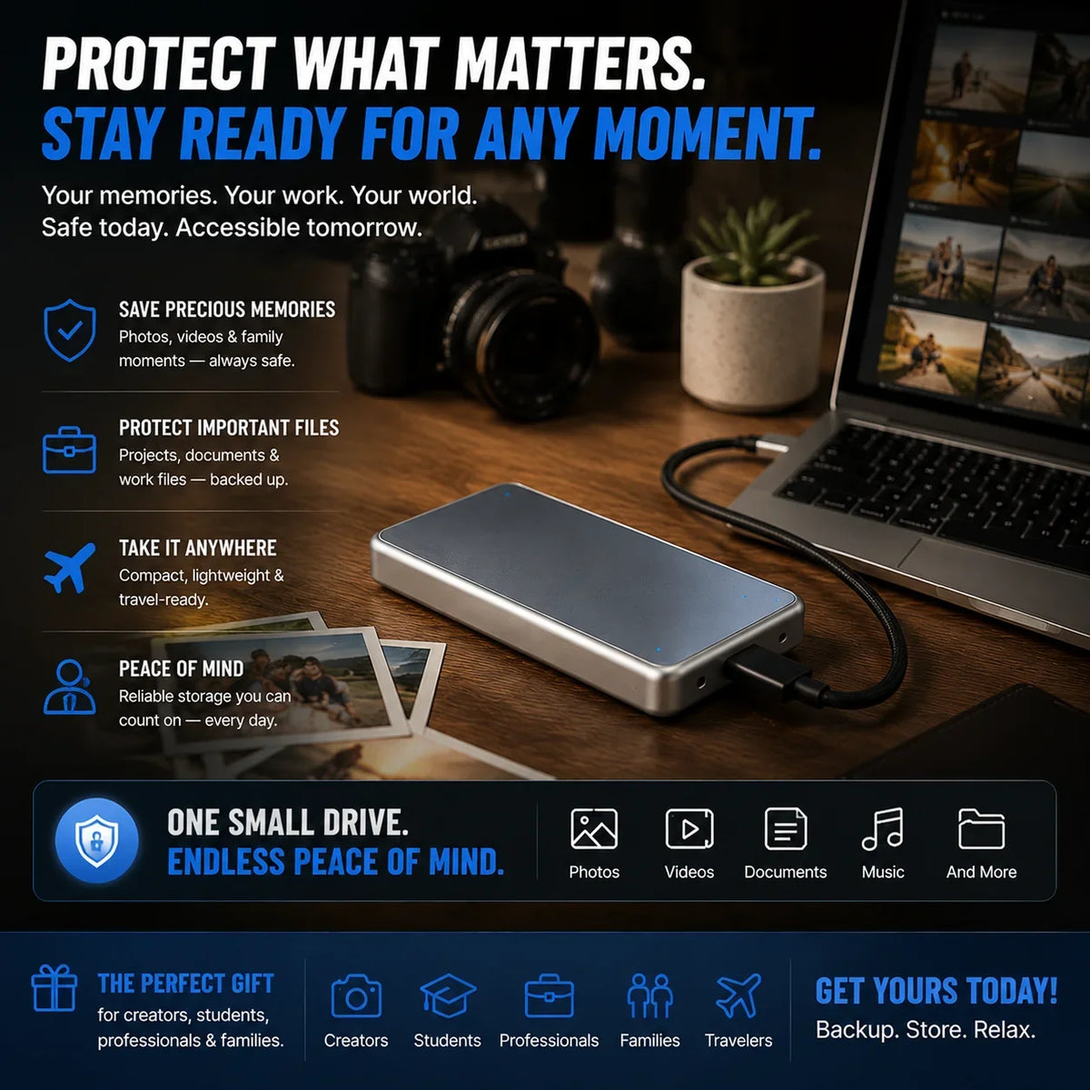 🔥 LAST DAY 49% OFF | Portable External SSD – High-Speed Storage for PC, Mac, iPhone & Android