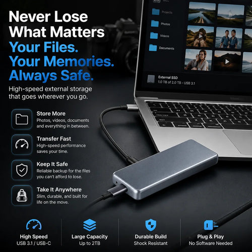 🔥 LAST DAY 49% OFF | Portable External SSD – High-Speed Storage for PC, Mac, iPhone & Android
