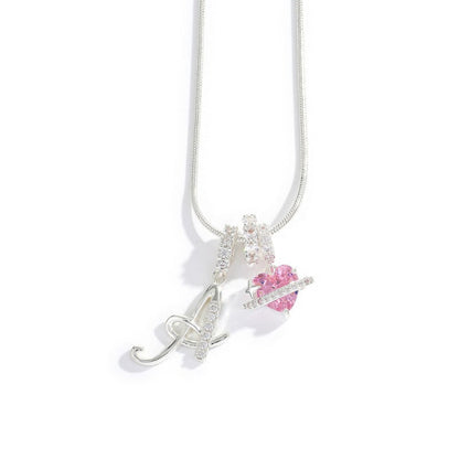 Elegant Initial Heart Charm Necklace