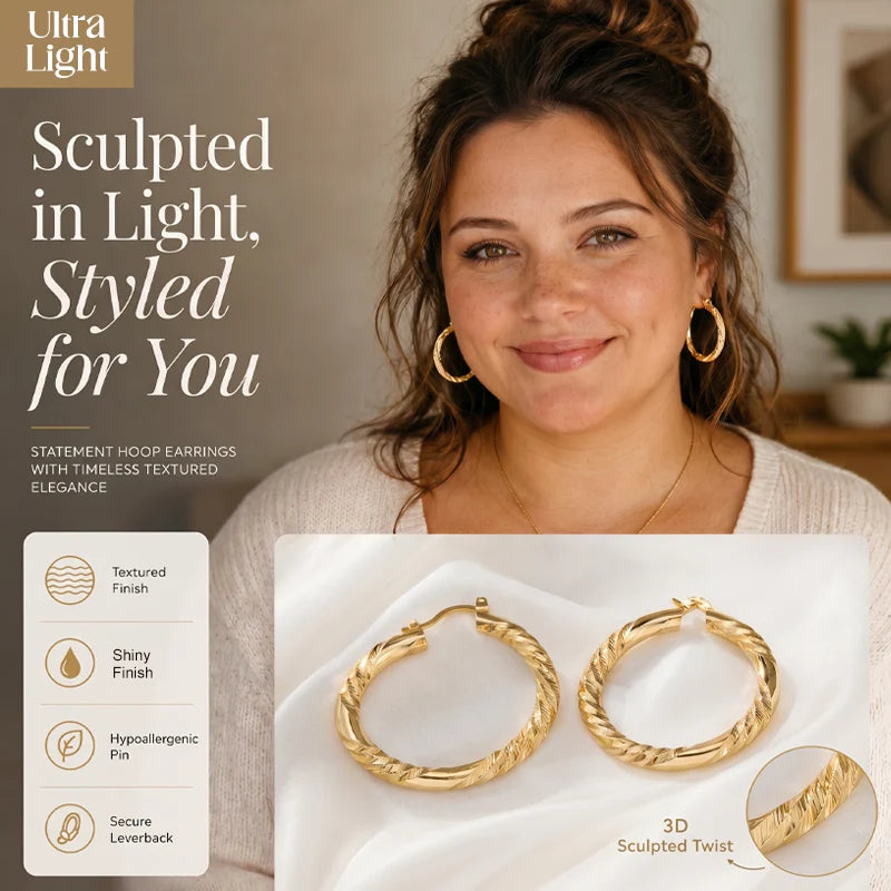 💥Women's Elegant Twisted Hoop Earrings