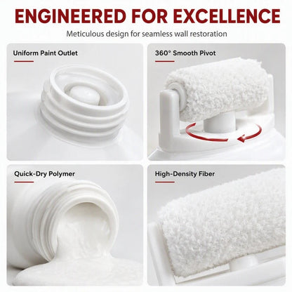 🔥PROMO 49%! Waterproof wall repair paste 🧱 With built-in roller, easy repair without extra tools ✨🖌️