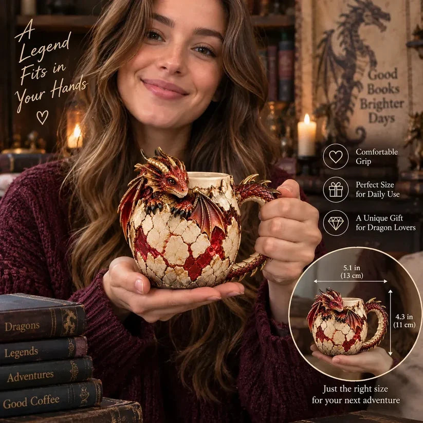Last Day 49% OFF – 🐉 Dragonbound Realms™ Sculpted Dragon Mug Collection | 6 Fantasy Realm Designs with Raised 3D Dragon Details ☕