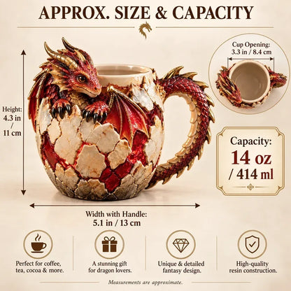 🔥🐉 Dragonbound Realms™ Sculpted Dragon Mug Collection | 6 Fantasy Realm Designs with Raised 3D Dragon Details ☕