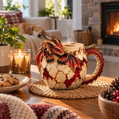 Last Day 49% OFF – 🐉 Dragonbound Realms™ Sculpted Dragon Mug Collection | 6 Fantasy Realm Designs with Raised 3D Dragon Details ☕