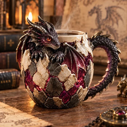 Last Day 49% OFF – 🐉 Dragonbound Realms™ Sculpted Dragon Mug Collection | 6 Fantasy Realm Designs with Raised 3D Dragon Details ☕