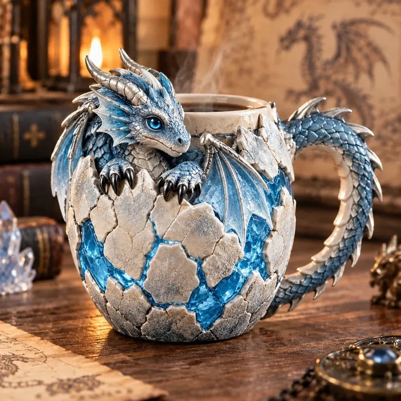 Last Day 49% OFF – 🐉 Dragonbound Realms™ Sculpted Dragon Mug Collection | 6 Fantasy Realm Designs with Raised 3D Dragon Details ☕