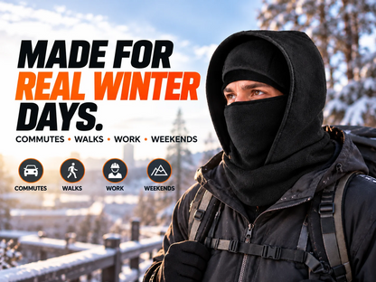 All-in-One Fleece Balaclava Hood for Winter – Windproof Face & Neck Warmer