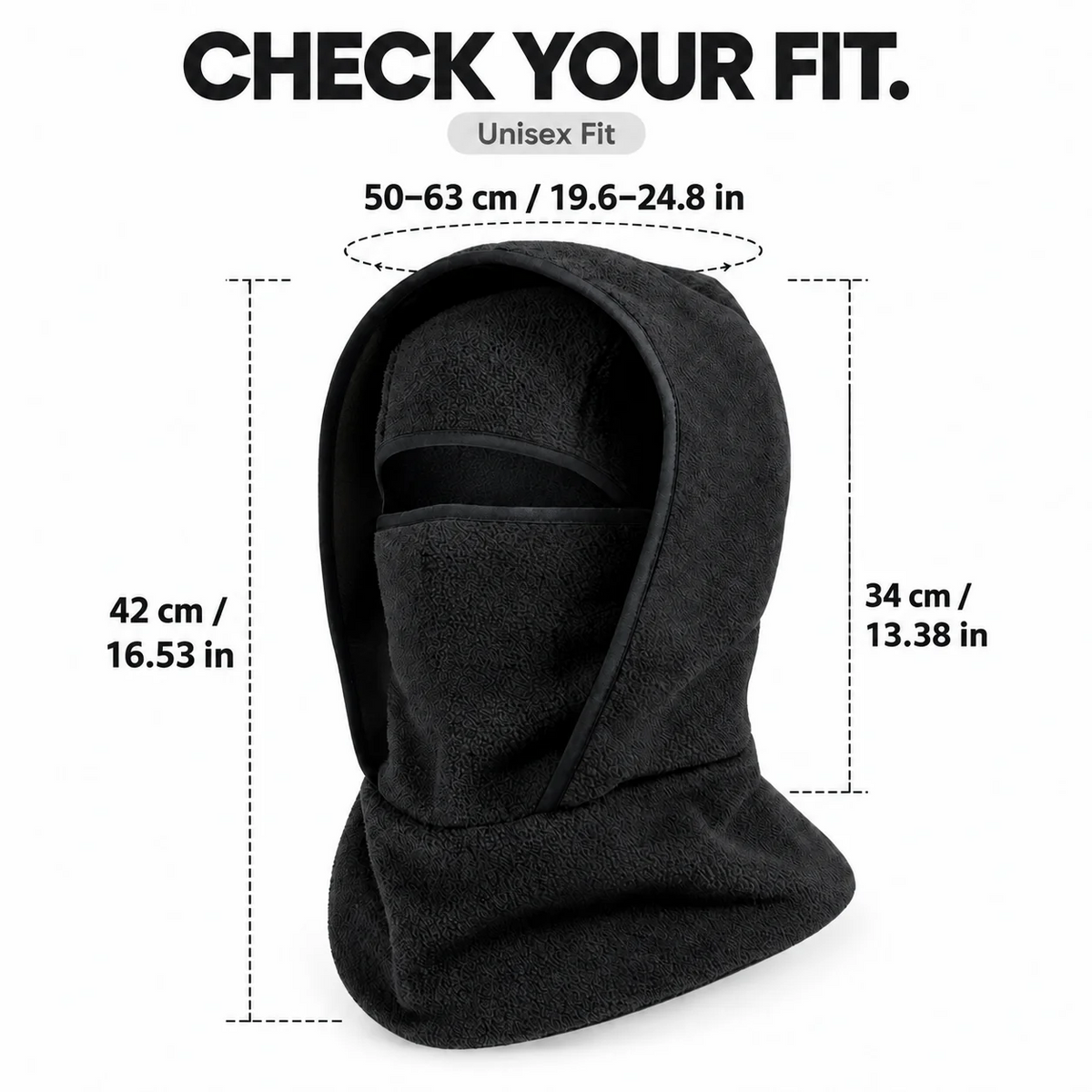 All-in-One Fleece Balaclava Hood for Winter – Windproof Face & Neck Warmer
