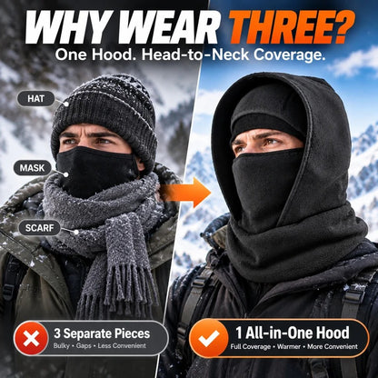 All-in-One Fleece Balaclava Hood for Winter – Windproof Face & Neck Warmer