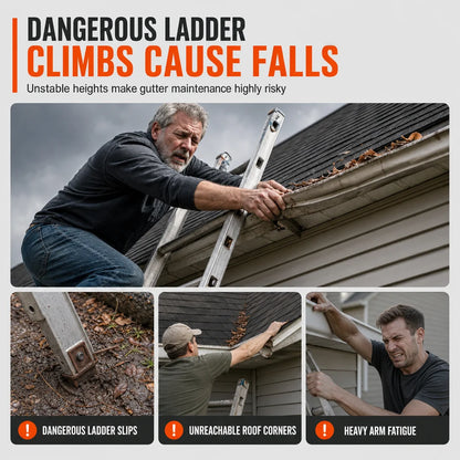 🔧✨ No-Climb Gutter Cleaning Tool