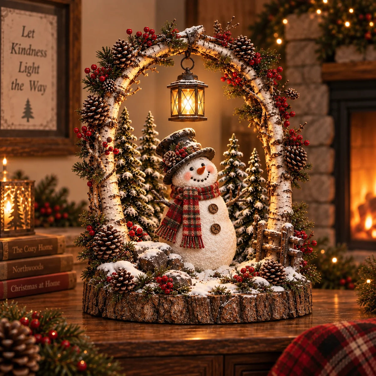 🐮🎄 Highland Cow Christmas Lantern – Cozy Woodland Holiday Décor