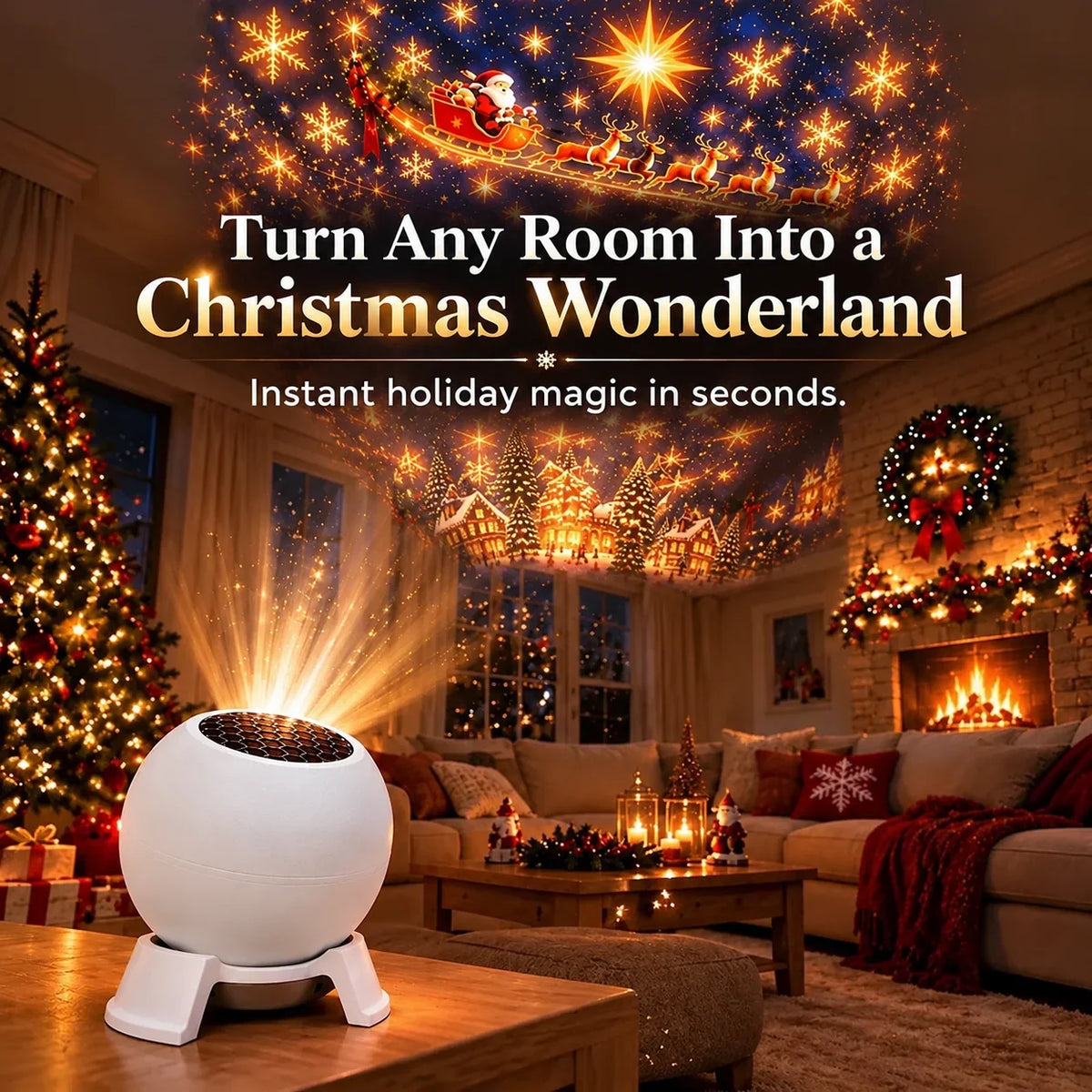 🎄 Magical Christmas Projection Night Light – Transform Any Room Into A Holiday Wonderland